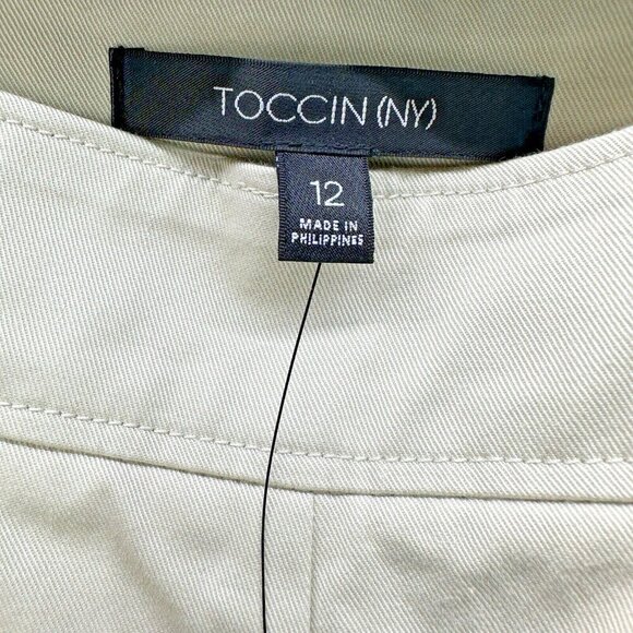 Toccin NY Women's Safari Pants in Stone Slim Fit Cropped Straight Leg Size 12 - Picture 8 of 9